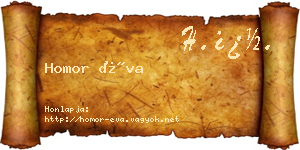 Homor Éva névjegykártya